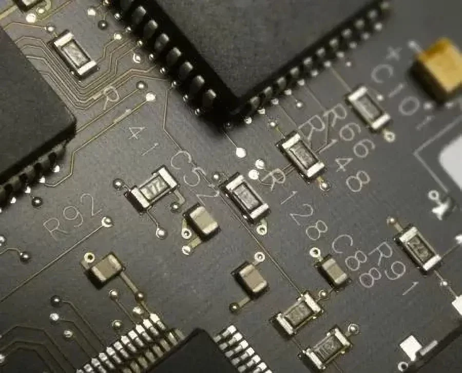 Bowed PCB panel on a granite flatness measurement table