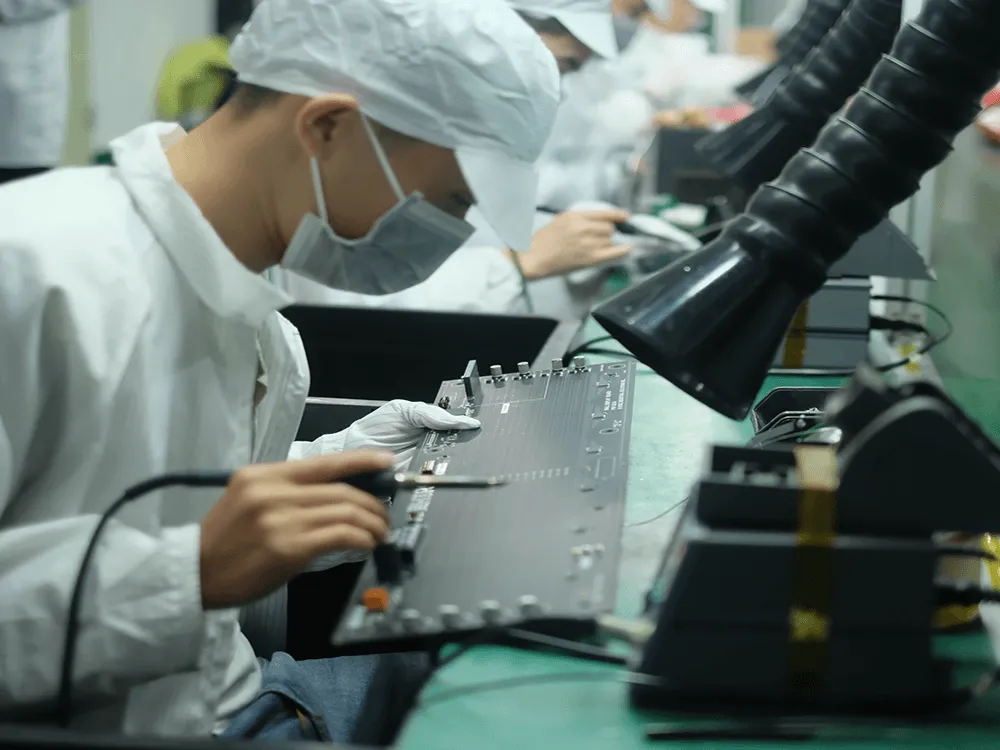 Automated SMT line assembling the circuit boards described in this guide