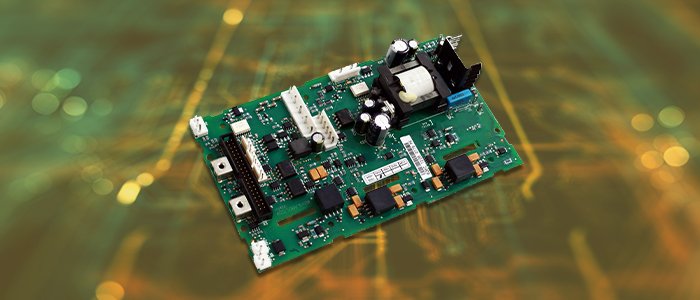 Inspection and test station checking assembled boards on the production line
