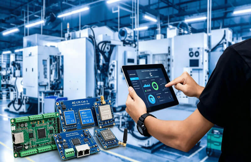 Inspection and test station checking assembled boards on the production line