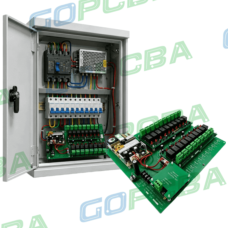 Inspection and test station checking assembled boards on the production line