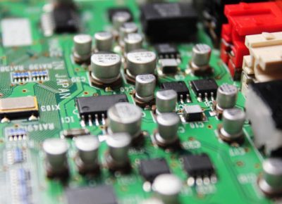 Closeup of electronic circuit board or PCB printed circuit board Closeup of electronic circuit board or PCB printed circuit board