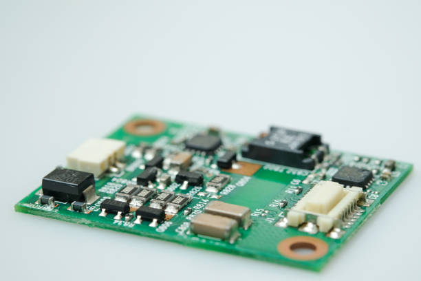 Inspection and test station checking assembled boards on the production line