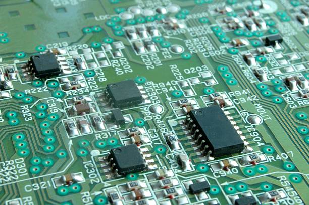 Inspection and test station checking assembled boards on the production line